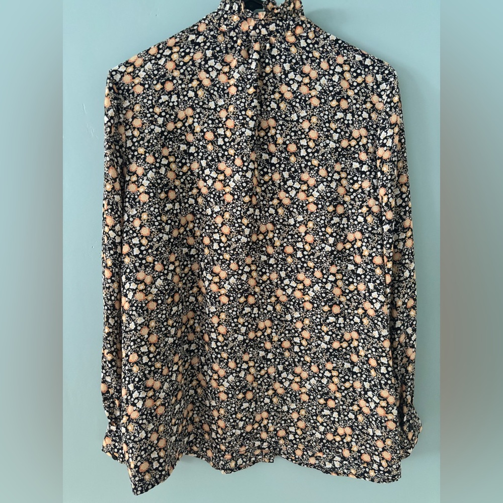 Nili Lotan Target Liberty Floral Blouse Button Front Shirt Top Long Sleeve XL - Picture 5 of 5
